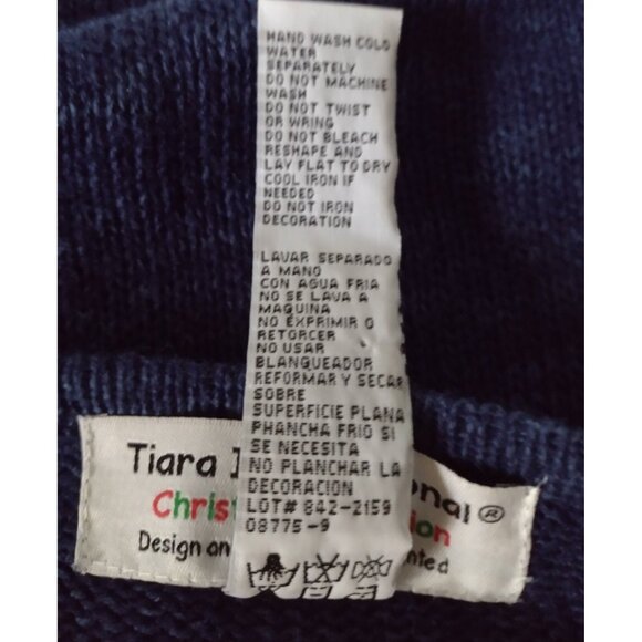 Tiara International Reindeer Cardigan Sweater M Zip Sequins Holiday Vtg Kitsch - Picture 8 of 8